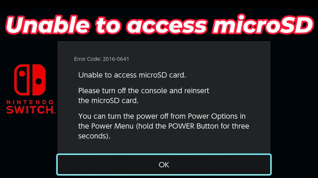 Unable to access microSD Card Error Code: 2016-0641