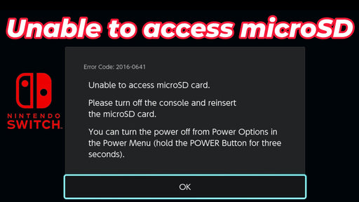 Unable to access microSD Card Error Code: 2016-0641