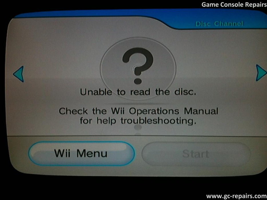 unable to read games - Nintendo Wii Error Message